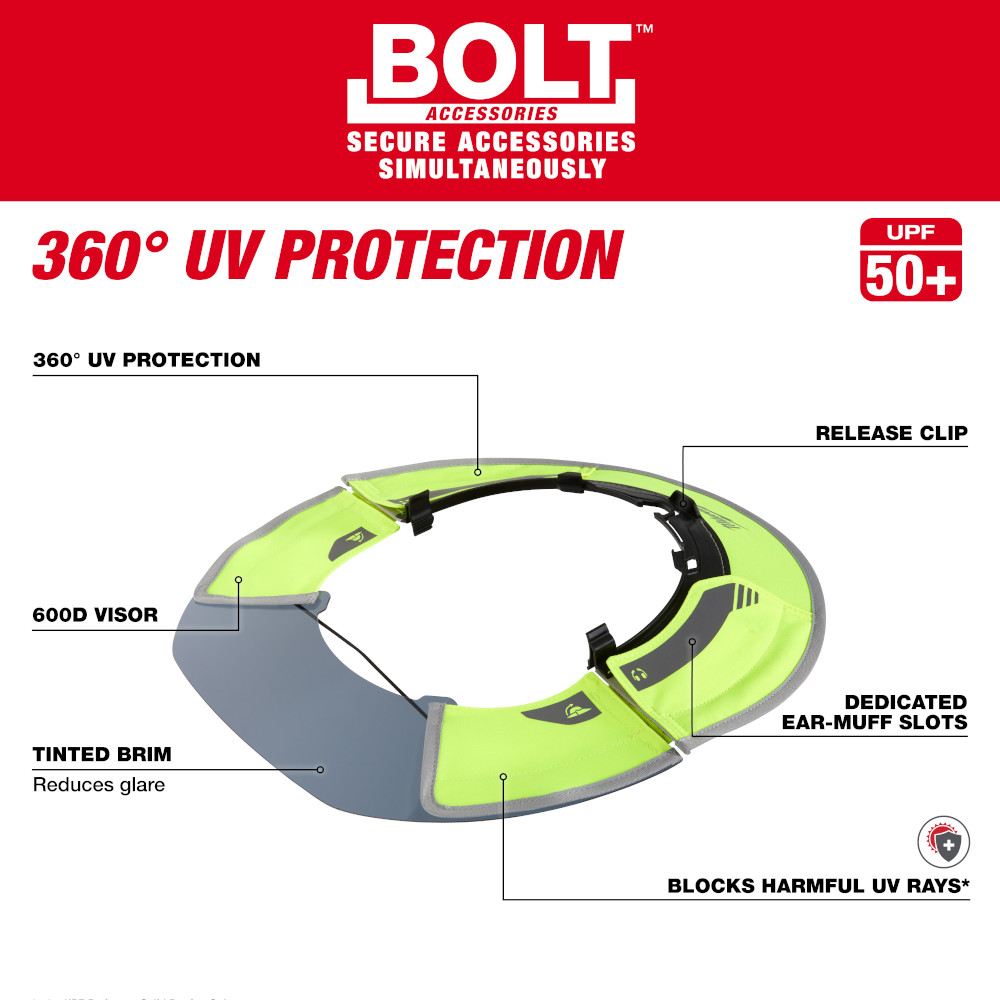 Milwaukee BOLT Sun Visor from Columbia Safety